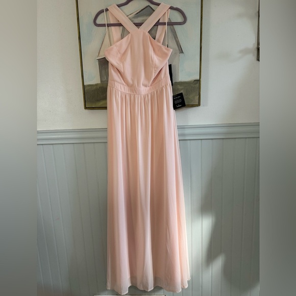 LULUS Air of Romance Peach Pink Halter Maxi Dress Size Medium - Picture 3 of 10